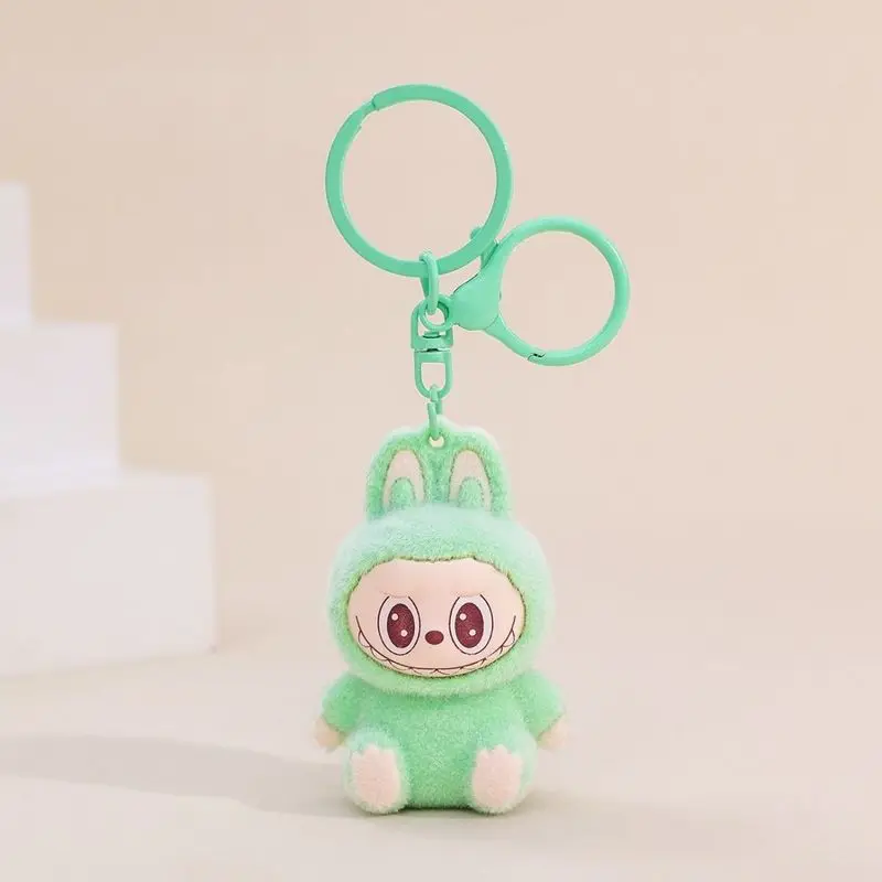 New Hot Cute Mini Labubu Keychain Monsters Macaron Have A Seat Labubu Series Keyring  Accessories Girls Bag/Backpack Decoration