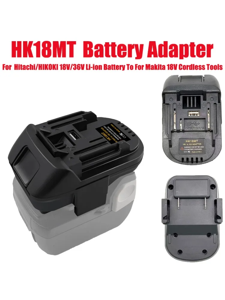 Adapter baterii HK18MT do akumulatorów litowo-jonowych Hitachi/HIKOKI 18V/36V, konwertujący na akumulator litowo-jonowy Makita 18V do elektronarzędzi i wiertarek. — 2