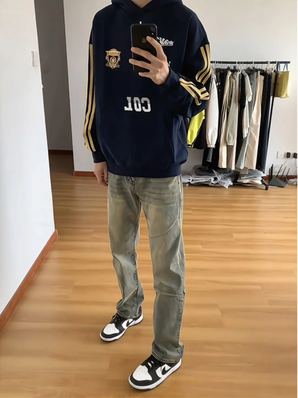 

Retro American Yellow Mud Color Men's Jeans High-End Feeling Washed Straight Leg Long Trendy Brand Cool Street Style Male Pants