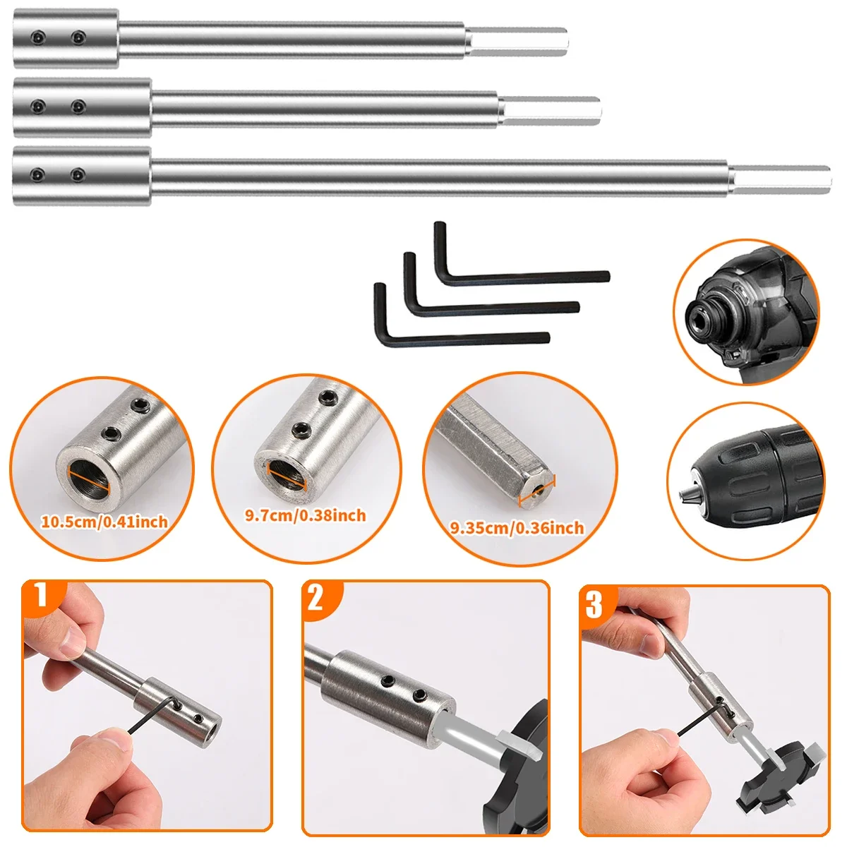 

3/1Pcs Woodworking Milling Cutter Bit Extension Chuck Router Bits Extension holder Spoilboard Surfacing Router Bit Extension rod