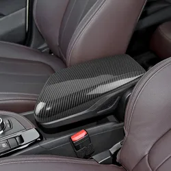 LHD For BMW X1 F48 2016 2017 2018 2019 2020 2021 Carbon Fiber Pattern Car Accessories Center Console Lid Armrest Box Cover Trim