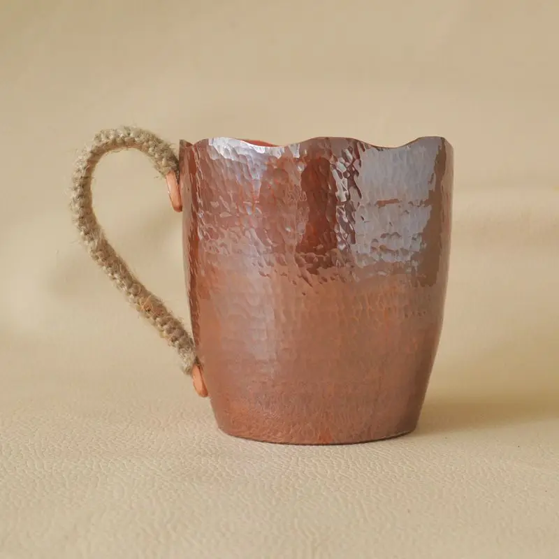 Pure Copper Cup Drinking Tea Milk Thick Handmade Handle