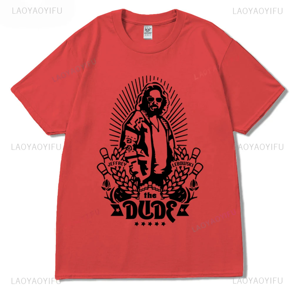 The Big Lebowski Jeff Bridges The Dude Printed T-shirt Men Woman Great Camiseta High Quality Cotton T Shirt Guys Punk Streetwear