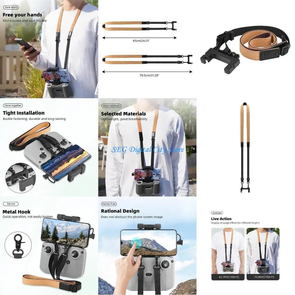 

U75B Adjust Neck Strap Lanyards for Air 3 Safety Hanging Belt Mount Accessory