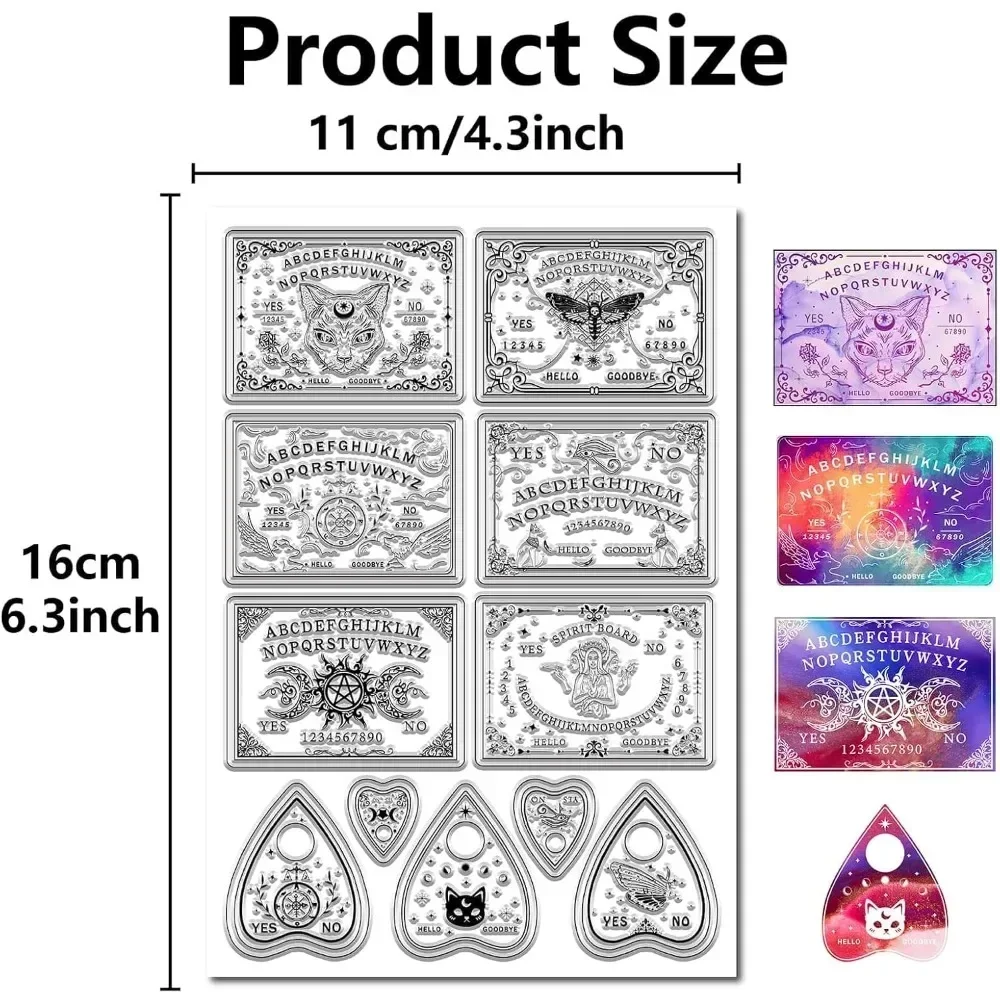 Moth Clear Stamps Black Cat Scales Witch Magic Moon phases Transparent Stamp Seals for DIY Scrapbooking Journals Photo Album