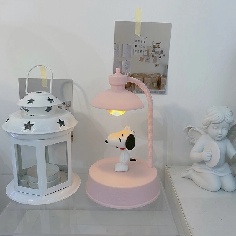 Snoopy Night Light Anime Desk Lamp Desktop Ornament Cartoon Kids Bedside Bedroom Table Lights Room Decoration Birthday Xmas Gift
