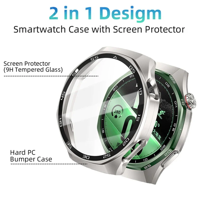 PC Case For Huawei Watch GT7-6 Pro 46mm Anti-Fall 360 Full Coverage Shell Tempered Glass For Huawei GT6/GT7 41-46mm WatchCover