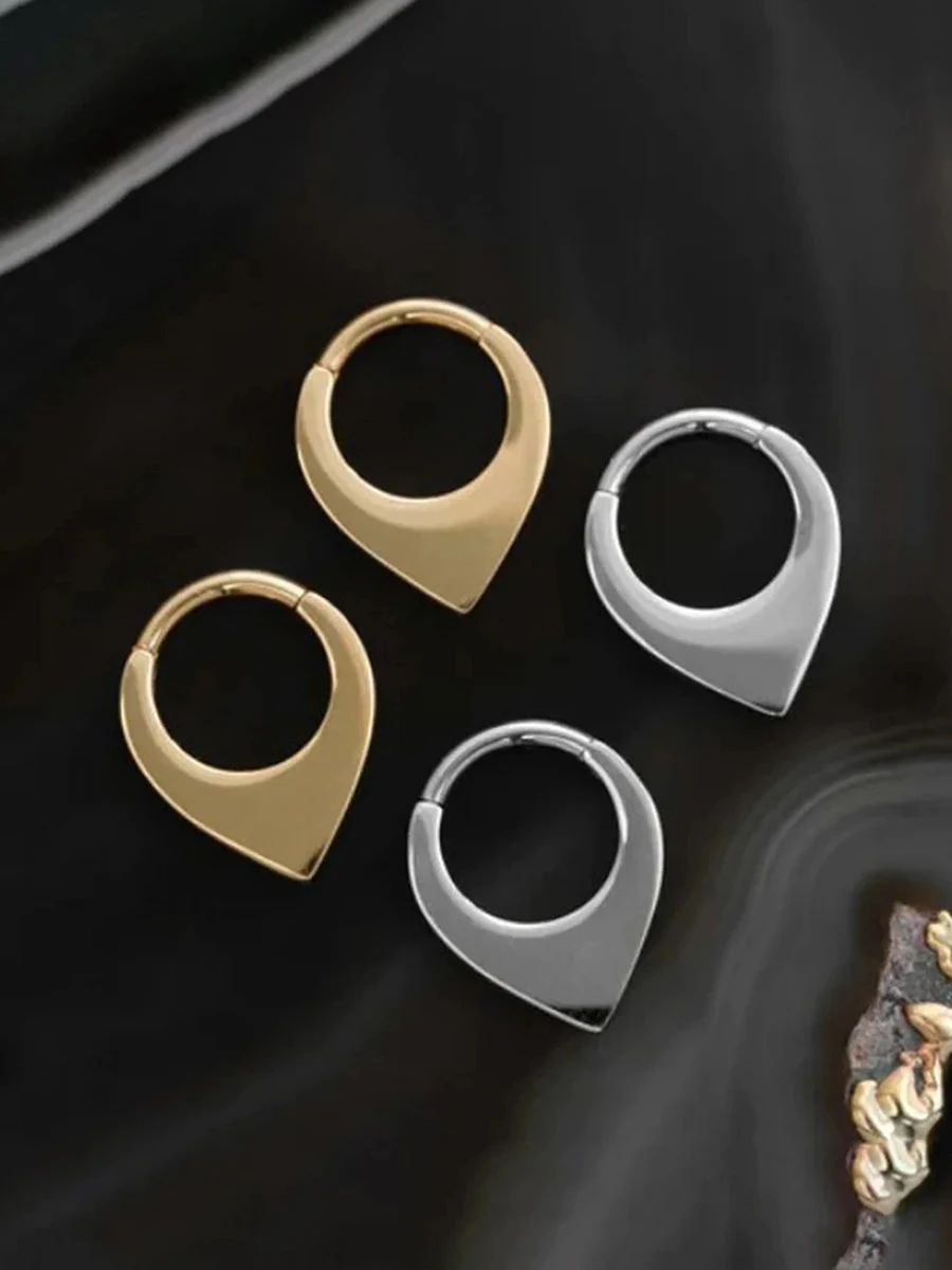 316 stainless steel nose ring double septum ring Cartilage love hoop earring buckle Piercing Naretz open stacked hoop nose ring