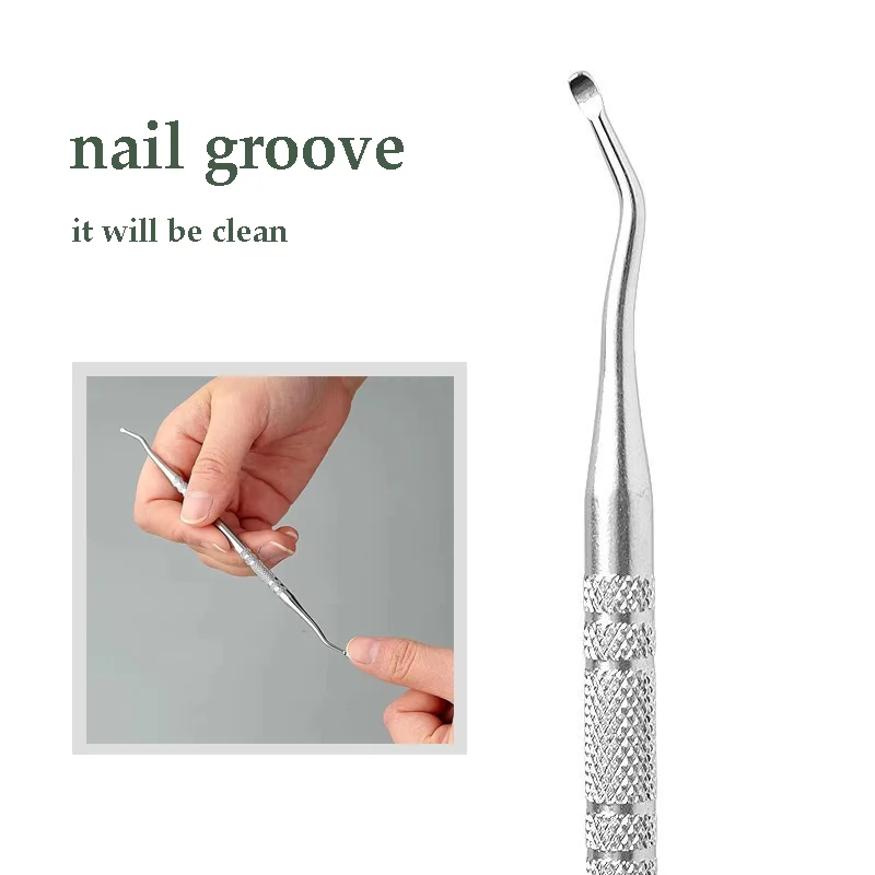 3Pc Ingrown Toenail Groove Spoon Tool Set Stainless Steel Double-Ended Nail Trimmer nail file Paronychia Care Foot Cleaning Tool