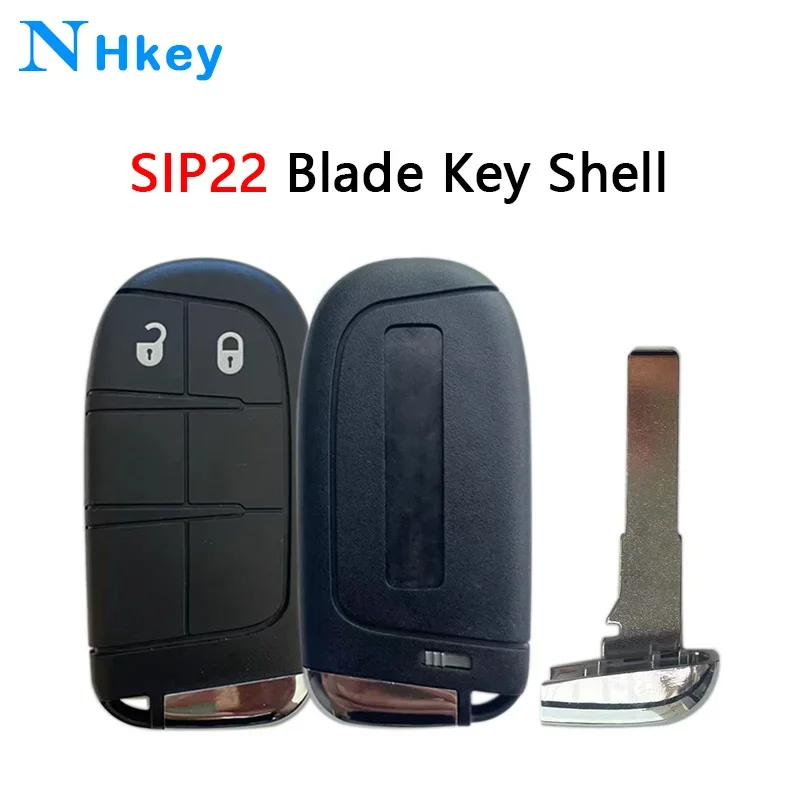 NHkey For Jeep Dodge Renegade Chrysler Compass 2Buttons SIP22 Blade Keyless Go Smart Remote Car Key Shell