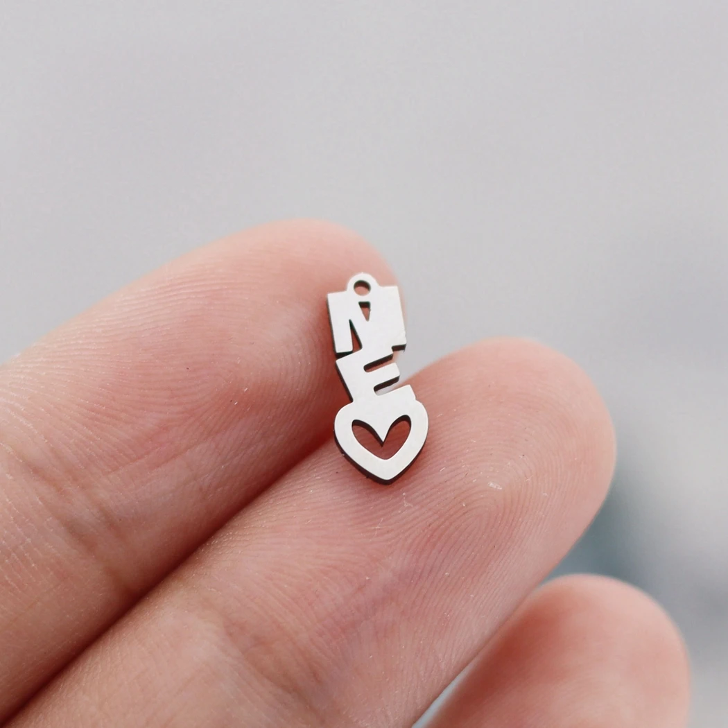 3pcs Letter Me Small Love Heart Charms Pendants For Women Earrings Necklace Bracelets Jewelry Making Supplies Findings image 3