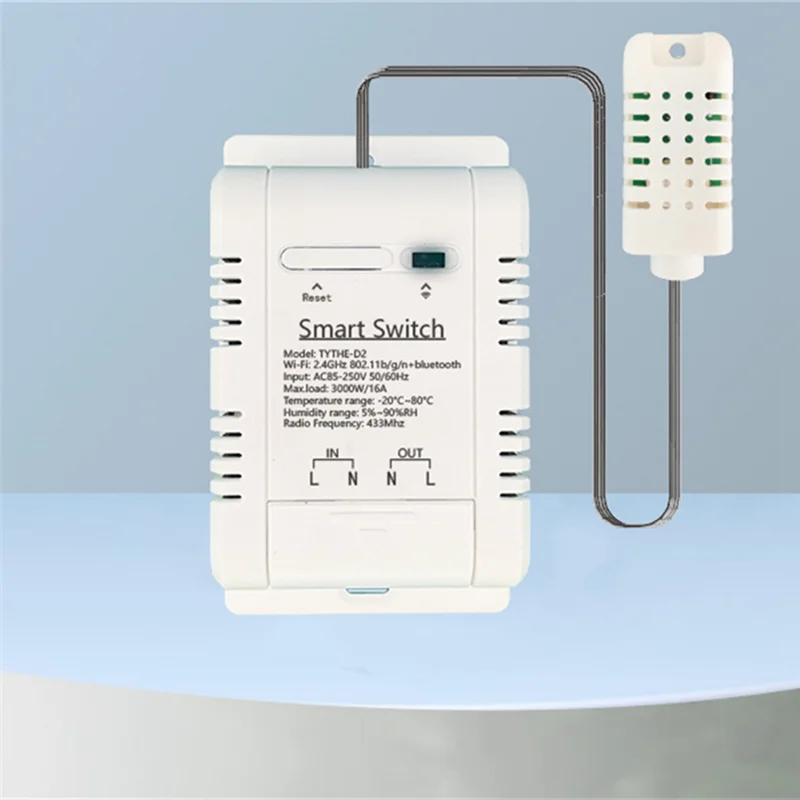 A29F-White Smart Switch Tuya Wireless Control With Power Consumption Monitoring Temperature And Humidity Thermostat For Alexa