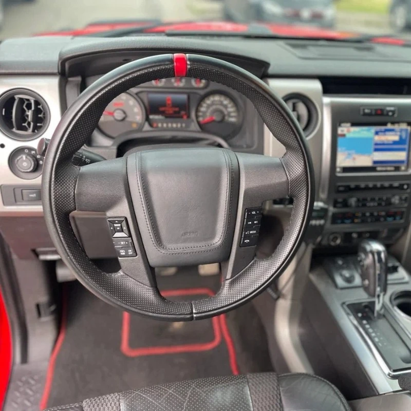 

Hand Stitching Auto Car Steering Wheel Cover Wrap for Ford F-150 F150 2009 2010 2011 2012 2013 2014 Interior Accessories