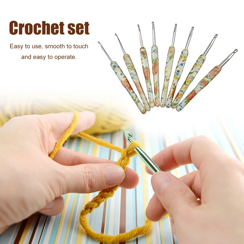 8Pcs Knitting Needles Kit Aluminum Knitted Crochet Kit DIY Yarn Craft Knitting Needles 2.5-6.0mm Sweater Weave Sewing Tool