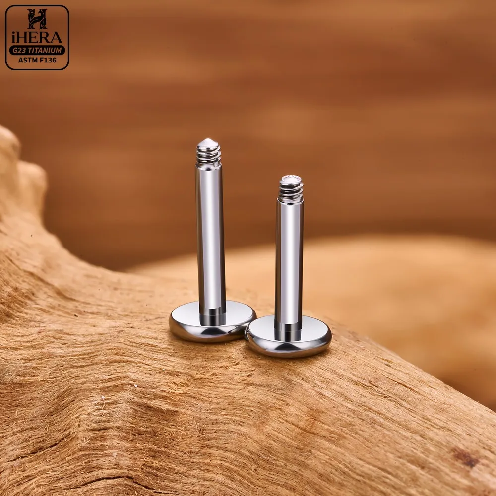 G23 Titanium Mix Piercing Replacement Parts Internal Threaded Labret Lip Post Curved Barbell Straight Bar Circular Horseshoe Set