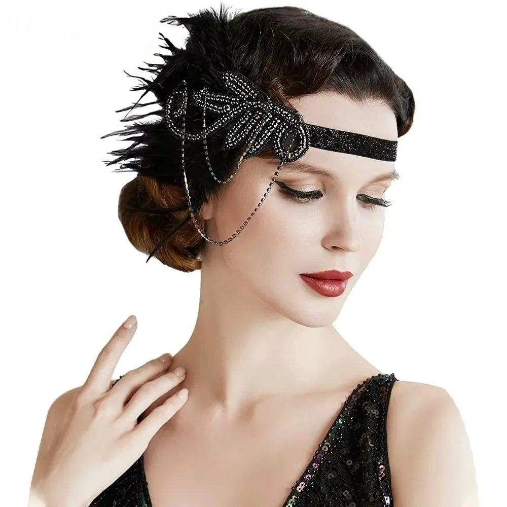 New Feather Cosplay Headwear Sequin Adjustable Hair Band Hair Accessories
