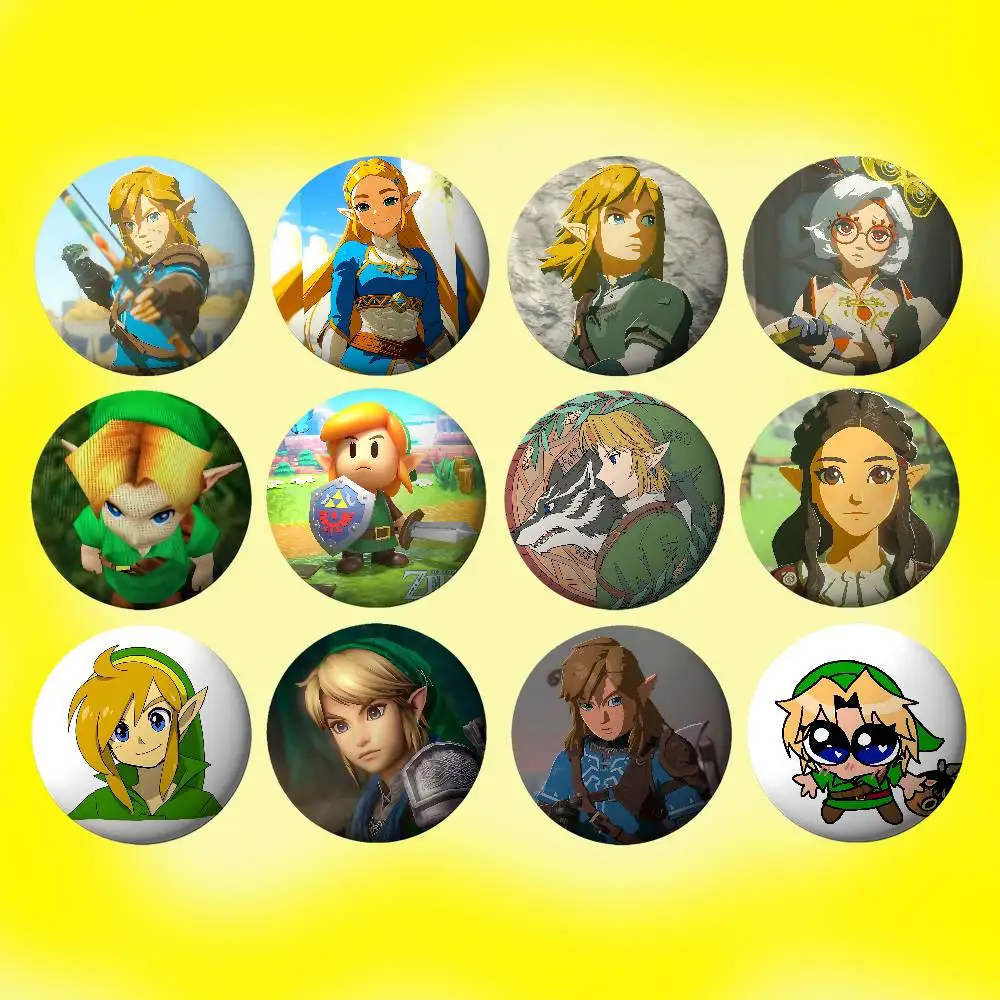 Insignias de metal de la serie The Legend Of Zelda-S, tipo pin de botón suave, accesorios de joyería personalizados para sombrero, bolso y solapa