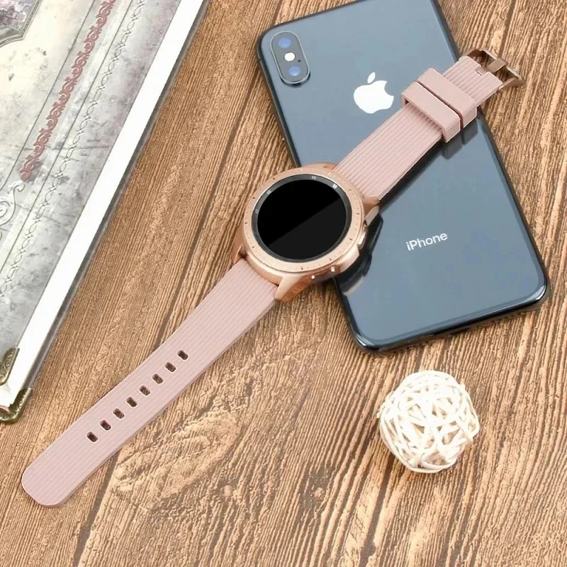 Silicone 20mm Strap For Samsung Galaxy Watch 6/5/4/3 Active 2 40 44mm Watchband Bracelet Galaxy Watch 42mm Rose Gold Buckle Belt