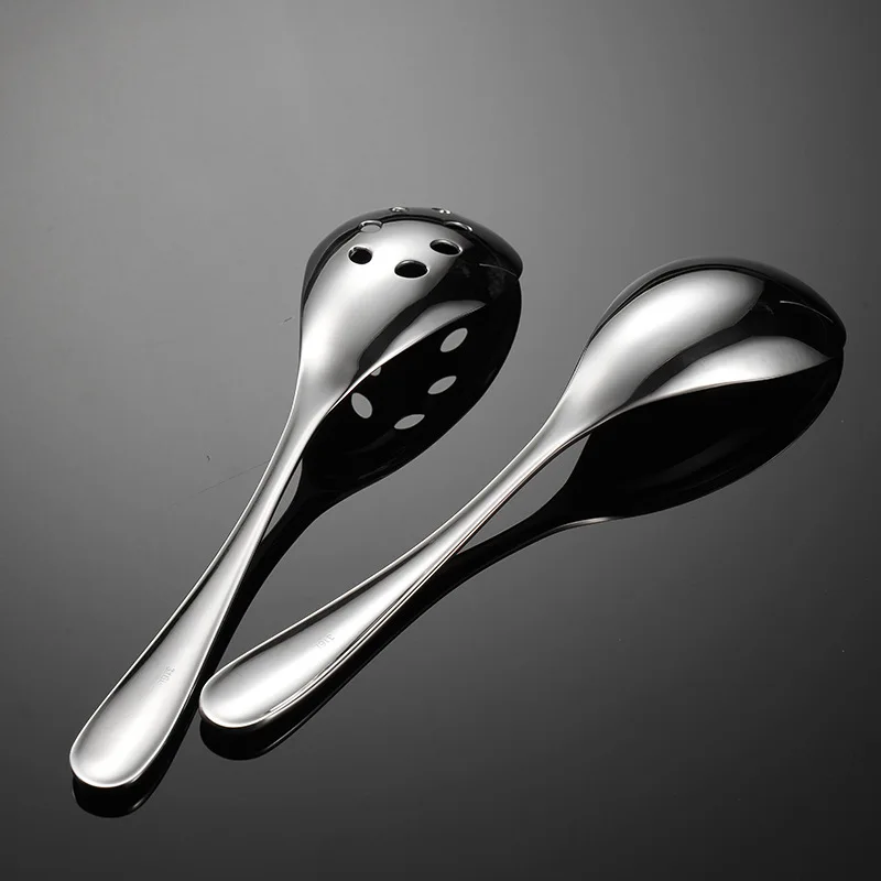 304 Thickened Stainless Steel Hot Pot Soup Spoon Big Head Serving Dining Ladle Durable Tablespoons Kitchen Cooking Utensils