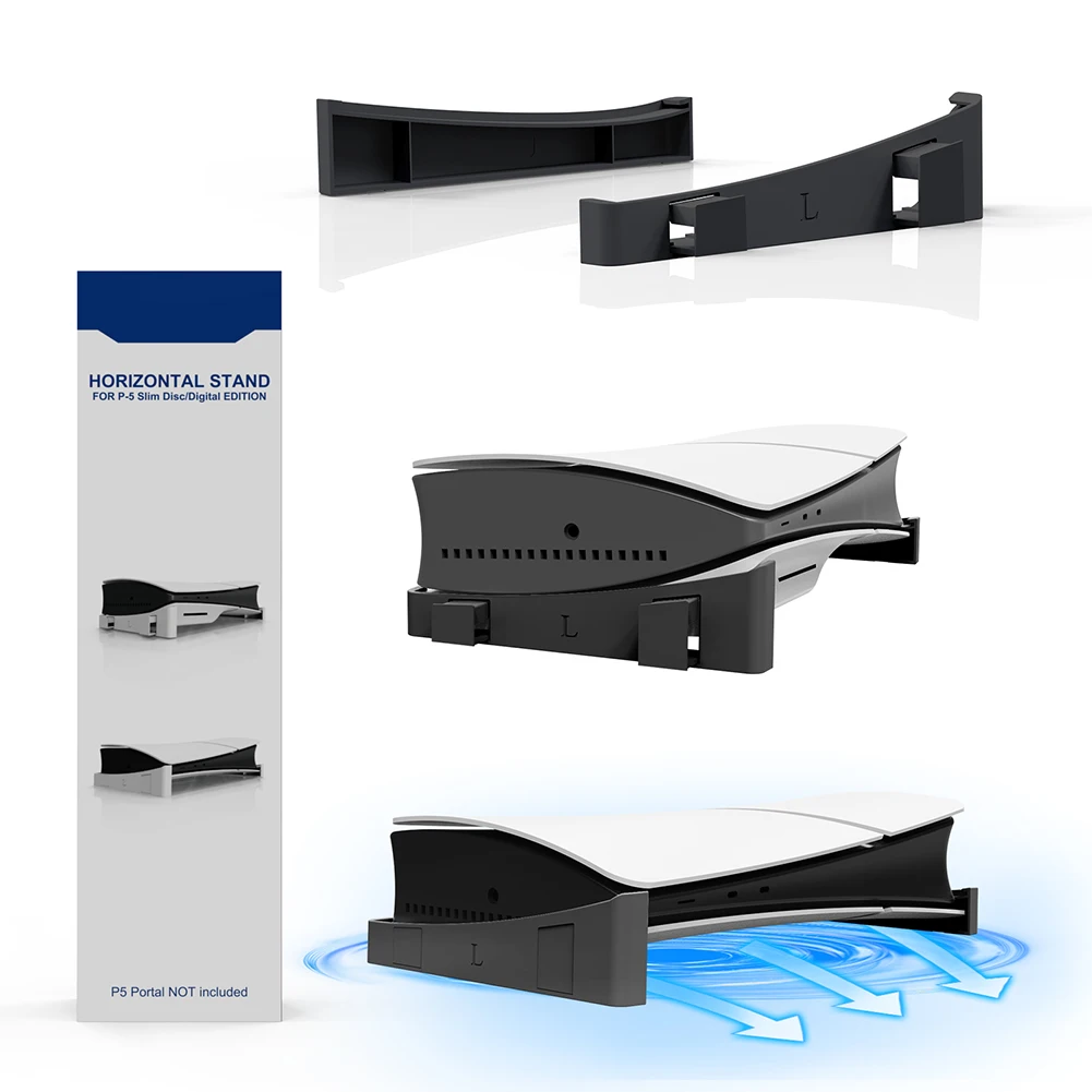 Base Stand Holder Space Saving Horizontal Stand with Anti-Slip Mads Host Rack Storage Holder for Slim Disc & Digital Edition