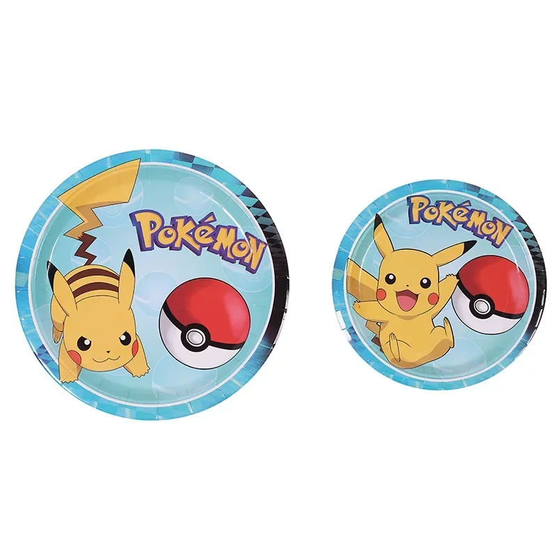 Pokemon Themed Party Supplies Pikachu Jednorazowa zastawa stołowa Zestaw balonów z cyframi Baby Shower Dekoracja urodzinowa dla dzieci Zabawka