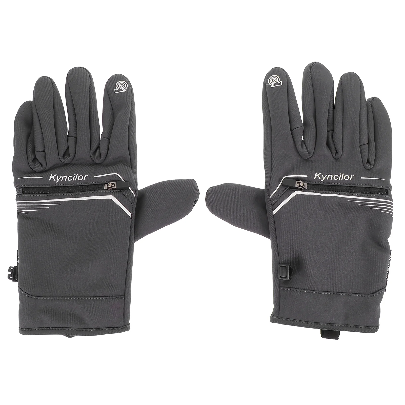

1 Pair Windproof Warmth Cycling Gloves Thickened Fleece Lining Touchscreen Compatible Outdoor Hand Protector For Skiing