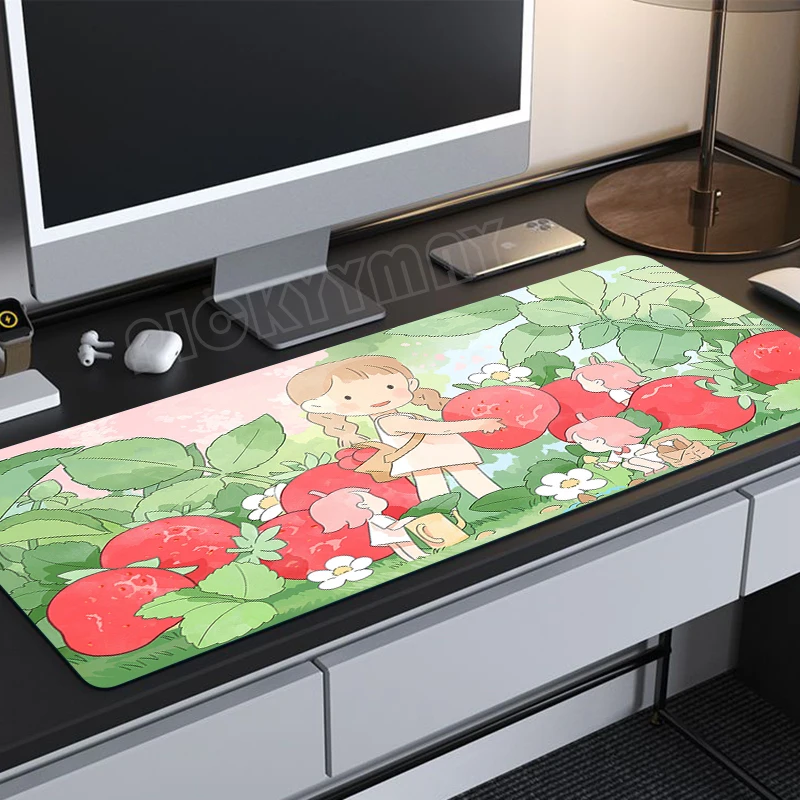 

Cute 80x30cm XXL Lock Edge Mousepads Large Gaming Mousepad Plant Desk Mat Mouse Mat Beast Desk Pad For Gift Mouse Pad