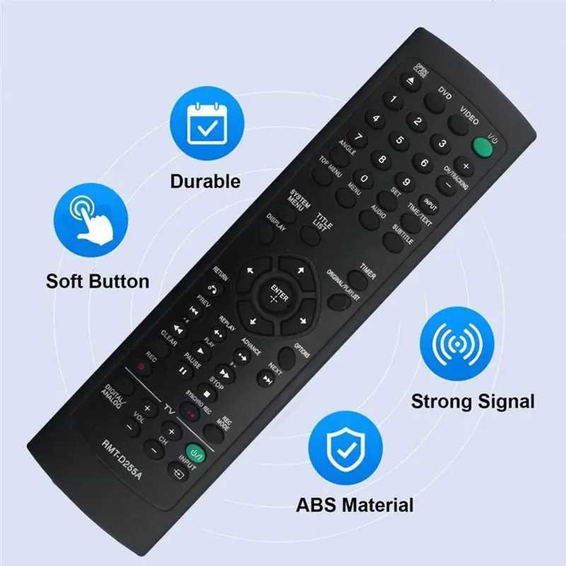 [B24B!】 RMT-D255A Replacement Remote Control For Sony VCR DVD Player Models RDR-RDRVX535 RDRVX560VX535 RDR-VX560
