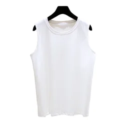 170Kg Plus Size Women's Slimming Bottoming Tank Tops Bust 170cm Solid Loose Sleeveless Vest Base Thin Shirt Black White 11XL