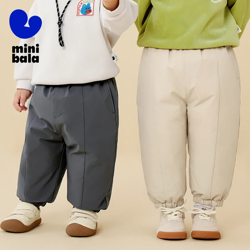 

Mini Balabala Kids Thickened Down Pants Winter Warm Windproof and Soft Trousers for Babies