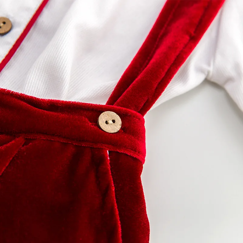 2022new Baby Boys\' Suit Pure Cotton Shirt Velvet Shorts Toddler Boy Clothes Brother Sister Baptism Christmas Clothes 3pcs