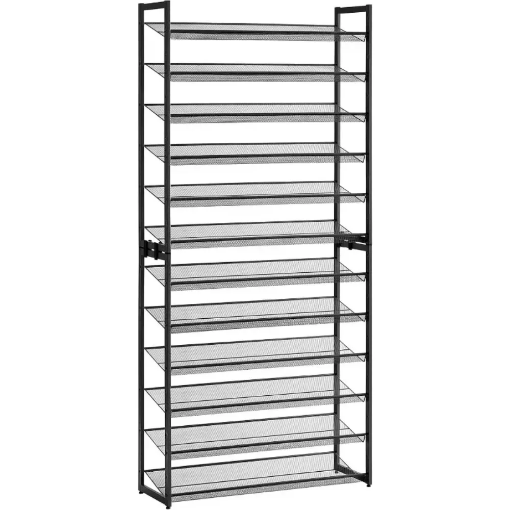 Shoe Rack, 12-Tier Tall Metal Shoe Storage Organizer for Closet, Entryway, Garage Set of 2 6-Tier Big Stackable Shoes Rack Shelf