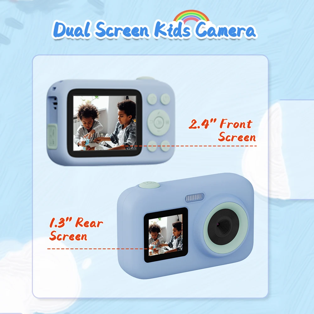 SJCAM FunCam+ Educational Toddler Toy Camera Kids Birthday Gift 1080P Dual Screen DIY Digital Photography DV