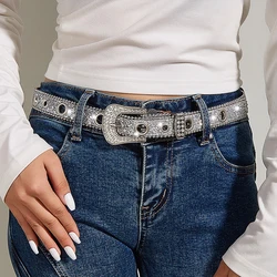 Water Diamond Belt Women's Thin Belt Decoration Personalized Sequin Jeans Belt Versatile Design