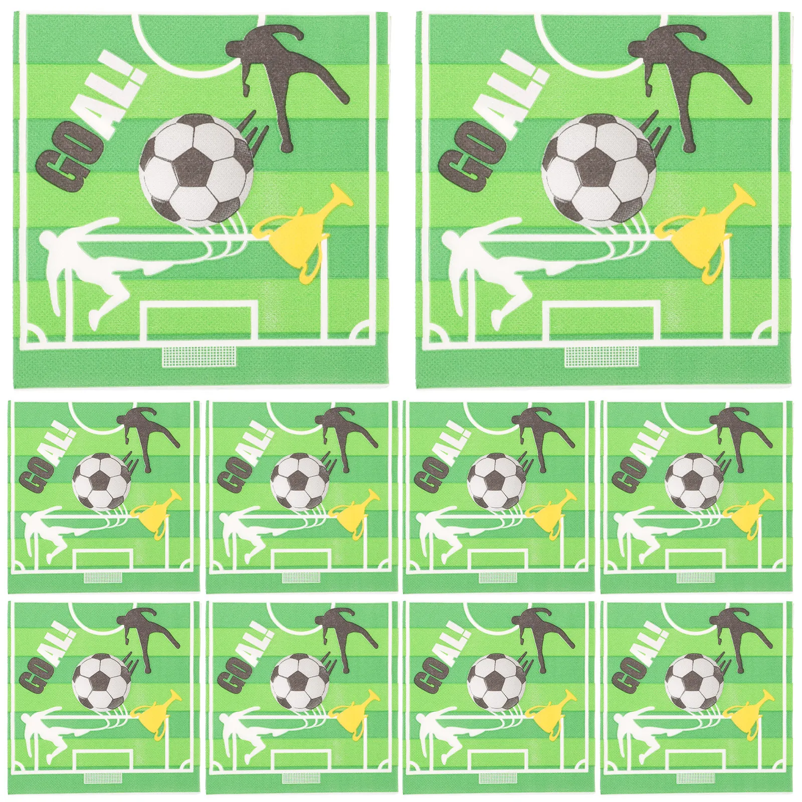 40Pcs Floral Printed Napkins Soccer Theme Design for Birthday Party Wedding Shower Dinner Table Decorations