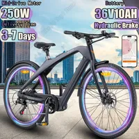 E-Bicycle 250W Mid-mounted Motor 36V10AH Battery Ebike Hydraulic Brake Carbon Fiber Frame with Anti-theft Function Electric Bike