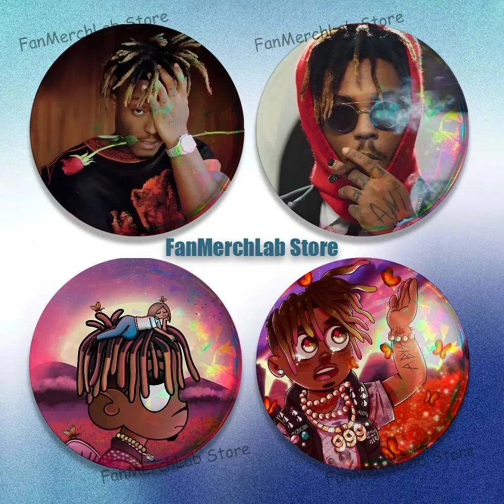 Rapper 999 J-Juice W-WRLD Brooches for Backpack Jewelry Accessories Gift Round Creative Anime Badge Brooch on Gifts