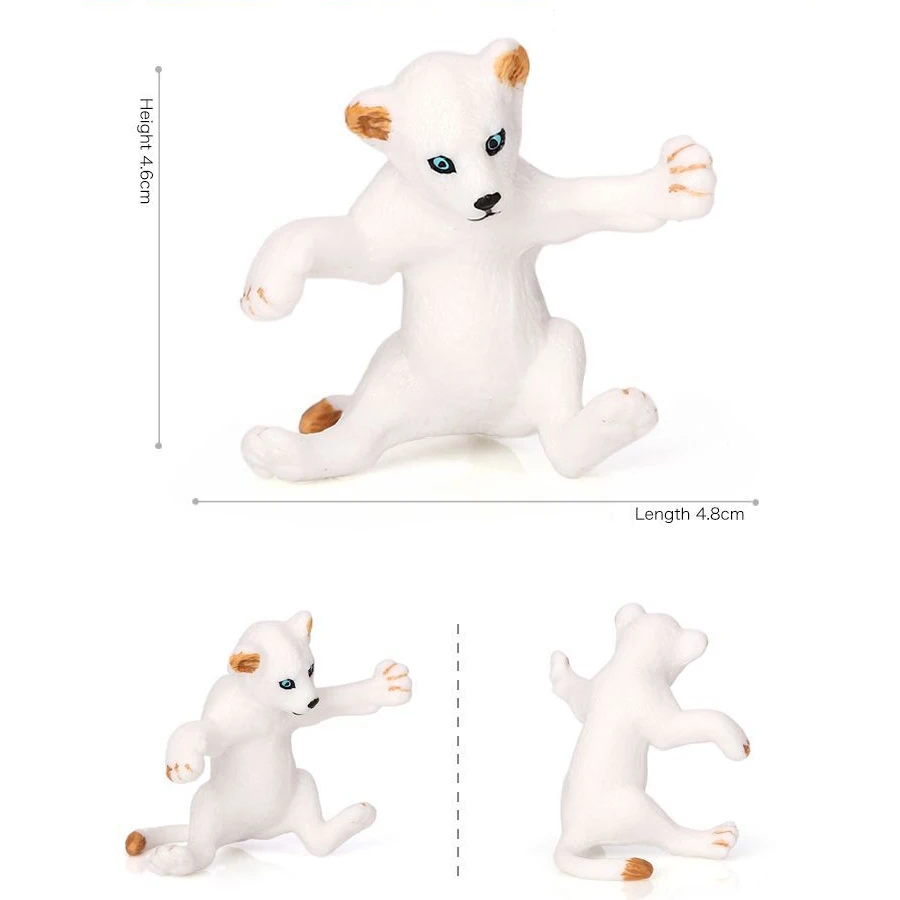 الأشبال البرية الواقعية من الأسود الفهد النمور النمر النمر الوشق نابض بالحياة الحياة البرية نموذج الشكل ألعاب تعليمية للأطفال #2