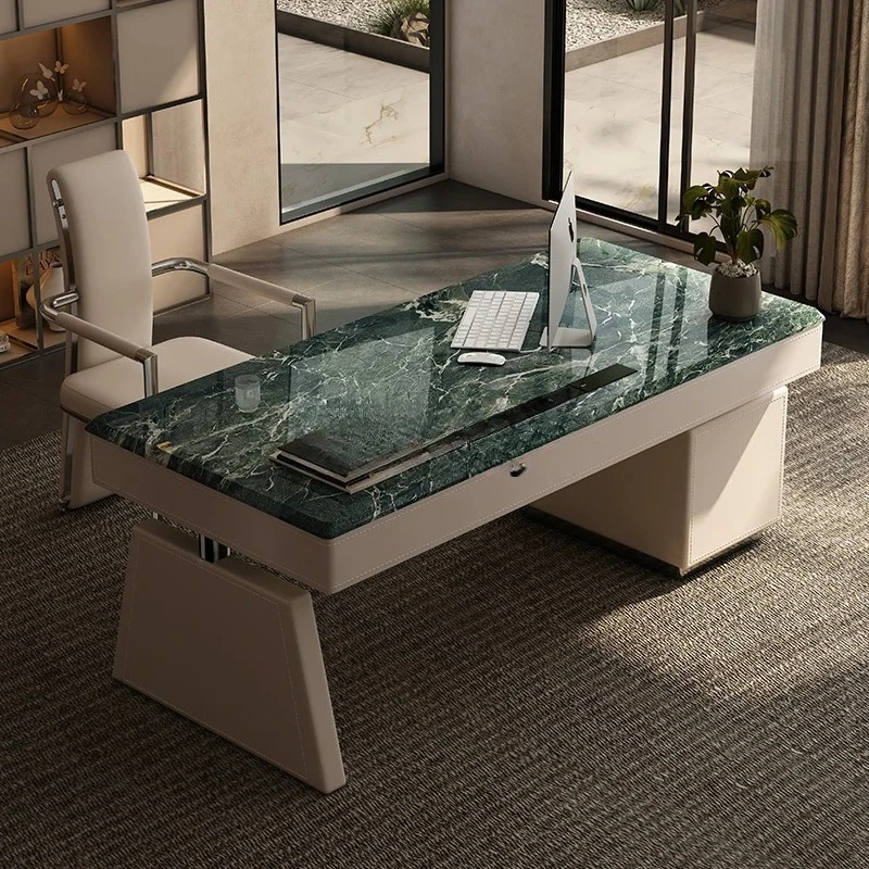 

Desk Household Marble Luxury Stone Minimalist Light Luxury Study Office Computer Desk Boss Table