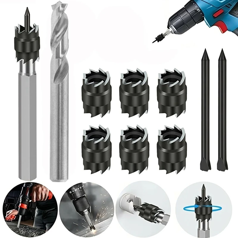 BAAG-10Pcs Spot Weld Cutter Sets Double Sided, 3/8In & 5/16In HSS Rotary Spot Weld Cutter Remover Drill For Power Drill Spot