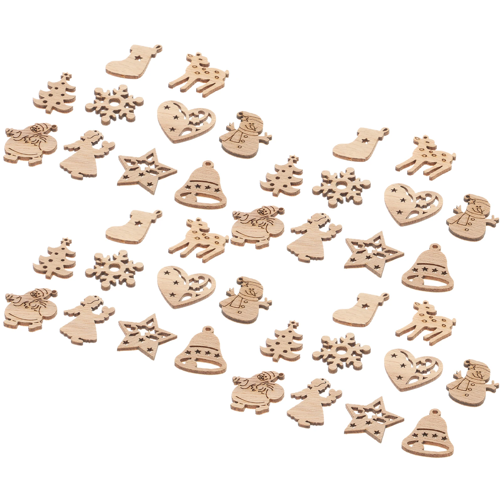 

50 Pcs Christmas Tree Pendant naments Wooden naments Christmas Tree Pendant Craft Supplies Sewing DIY