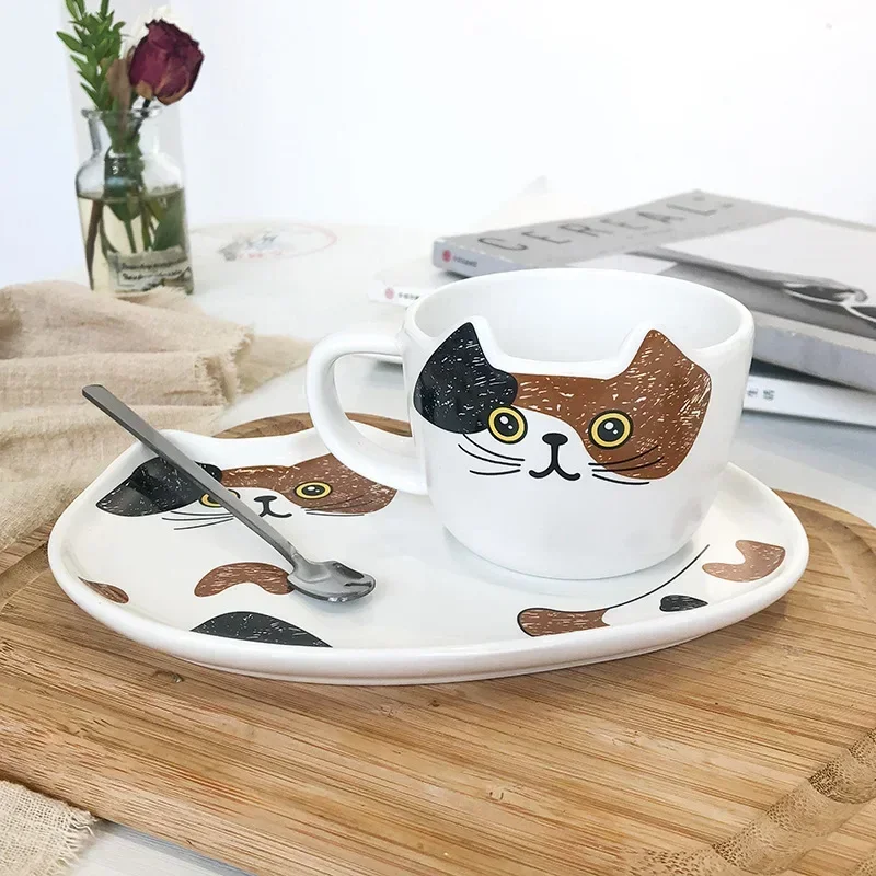 

Home Decor Ceramics Coffee Mug Set Handgrip Animal Mugs With Tray Creative Drinkware Coffee Tea Cups Novelty Milk Cup Ornaments