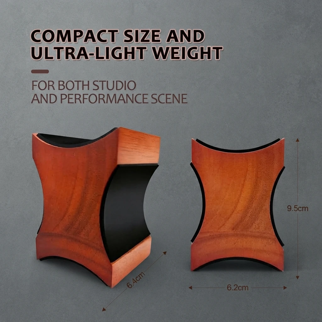2 Height Settings Neck Support Pillow, Solid Wood, Adjustable Rest for Electric Acoustic Guitar Bass Mandolin, Luthier Tool