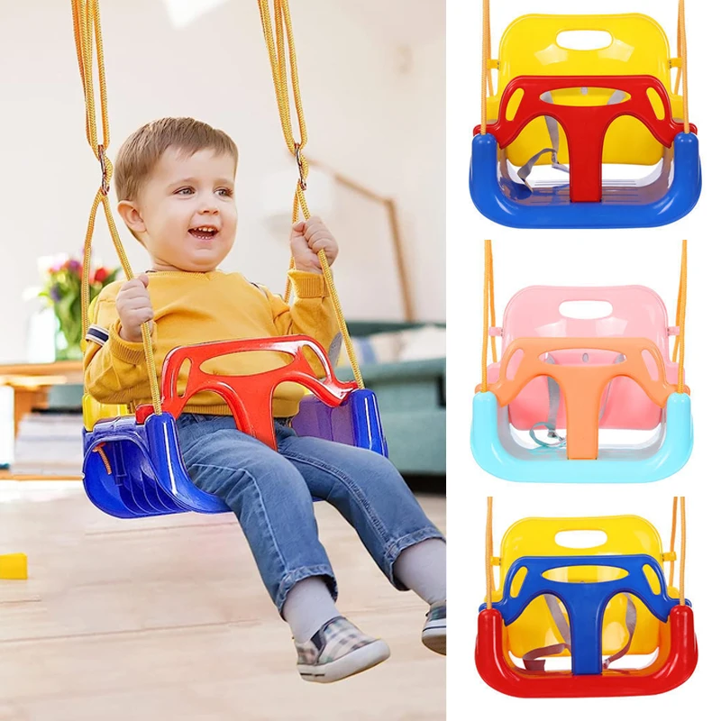 Columpio 3 en 1 para niños pequeños, cesta colgante para jugar en interiores y exteriores, juego de columpio para patio trasero de 6 meses a 12 años, los mejores regalos