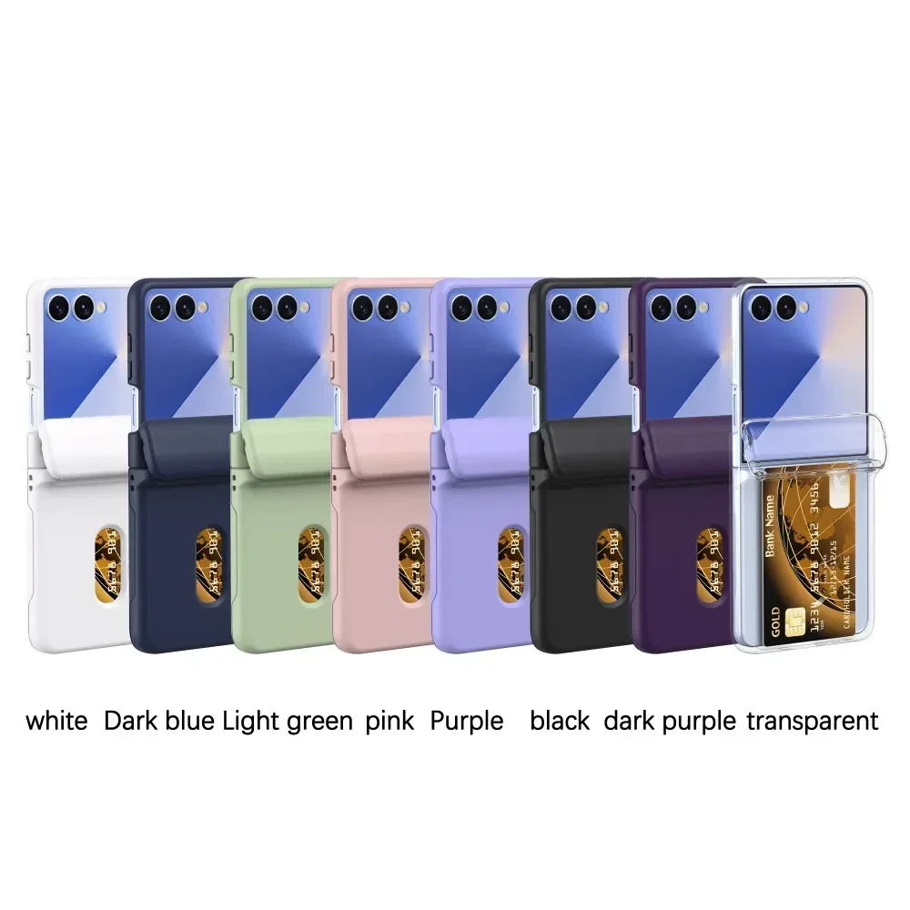 Kartenhalter-Handyhülle mit Hautgefühl und Hartschale für Samsung Galaxy Z Flip8 7 6 5 Flip 5G mit Scharnierschutz und Ständerfunktion – Detail 1