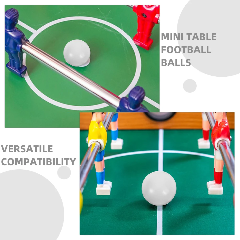 15pcs Mini Table Soccer Balls 32Mm White Glossy For Foosball Replacement Durable Tabletop Accessories Team Sports Equipment