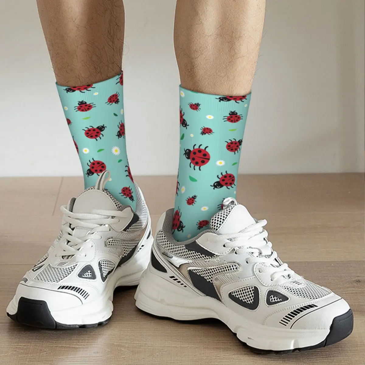 Calcetines de baloncesto para hombre y mujer, medias de animales que absorben el sudor, regalos de mariquitas, Otoño e Invierno