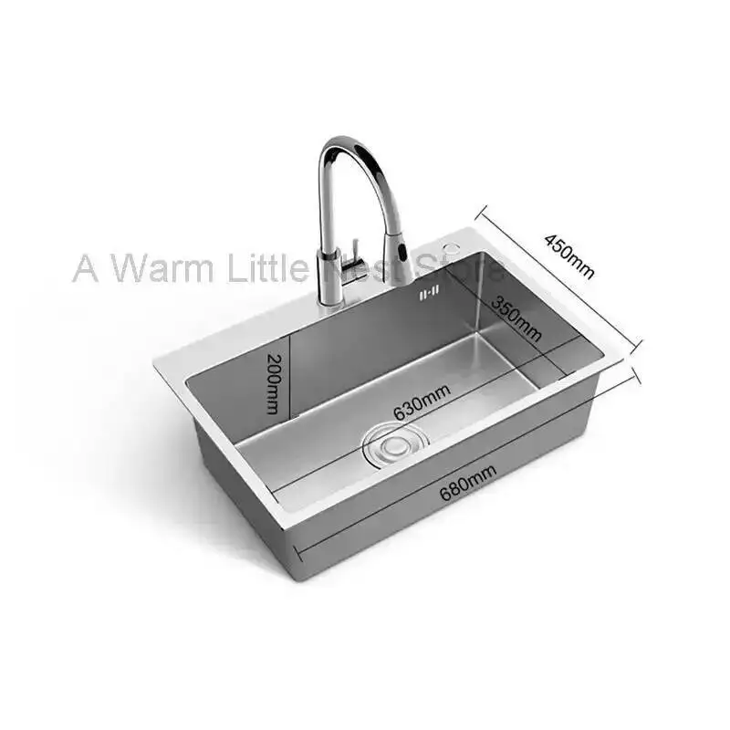 

Washing Sink Metal Modern for Vegetable Brushed Thickened Double Hole Kitchen Sinks Creative Household Kitchen Sink for Balcony