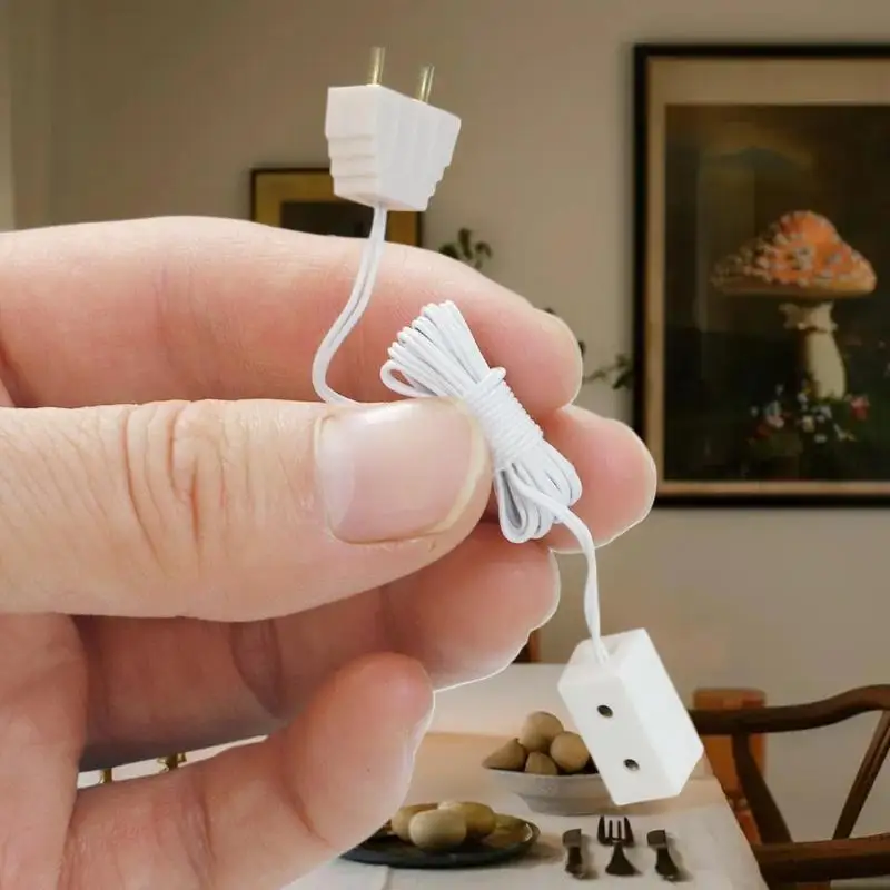 1/4Pcs 1/12 Dollhouse Decorative Lamp Transformer Socket Connection Line Model Home Appliances Accessories Kid Pretend Play Toys
