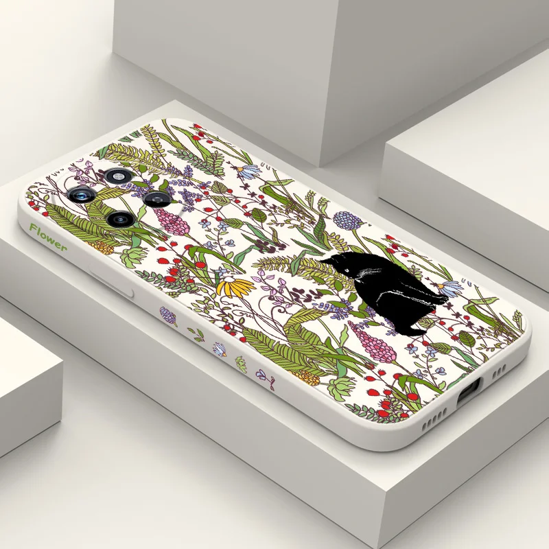 

Happy Playing Cat Phone Case For OPPO Realme 14 13 12 11 10 9 9i 8 8i 7 Pro Plus C35 C21Y C25Y C25 4G 5G Liquid Silicone Cover